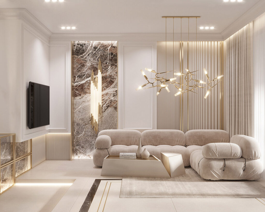 Desain Ruangan dengan Aksen Warna Gold