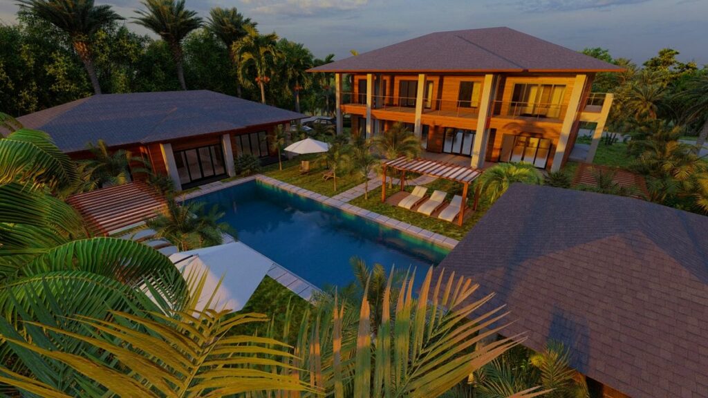 10 ide desain rumah mewah 3 lantai dengan gaya resort tropis