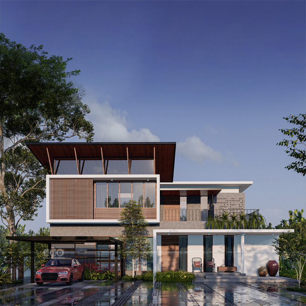 3 ide desain rumah mewah 3 lantai dengan gaya tropis kontemporer